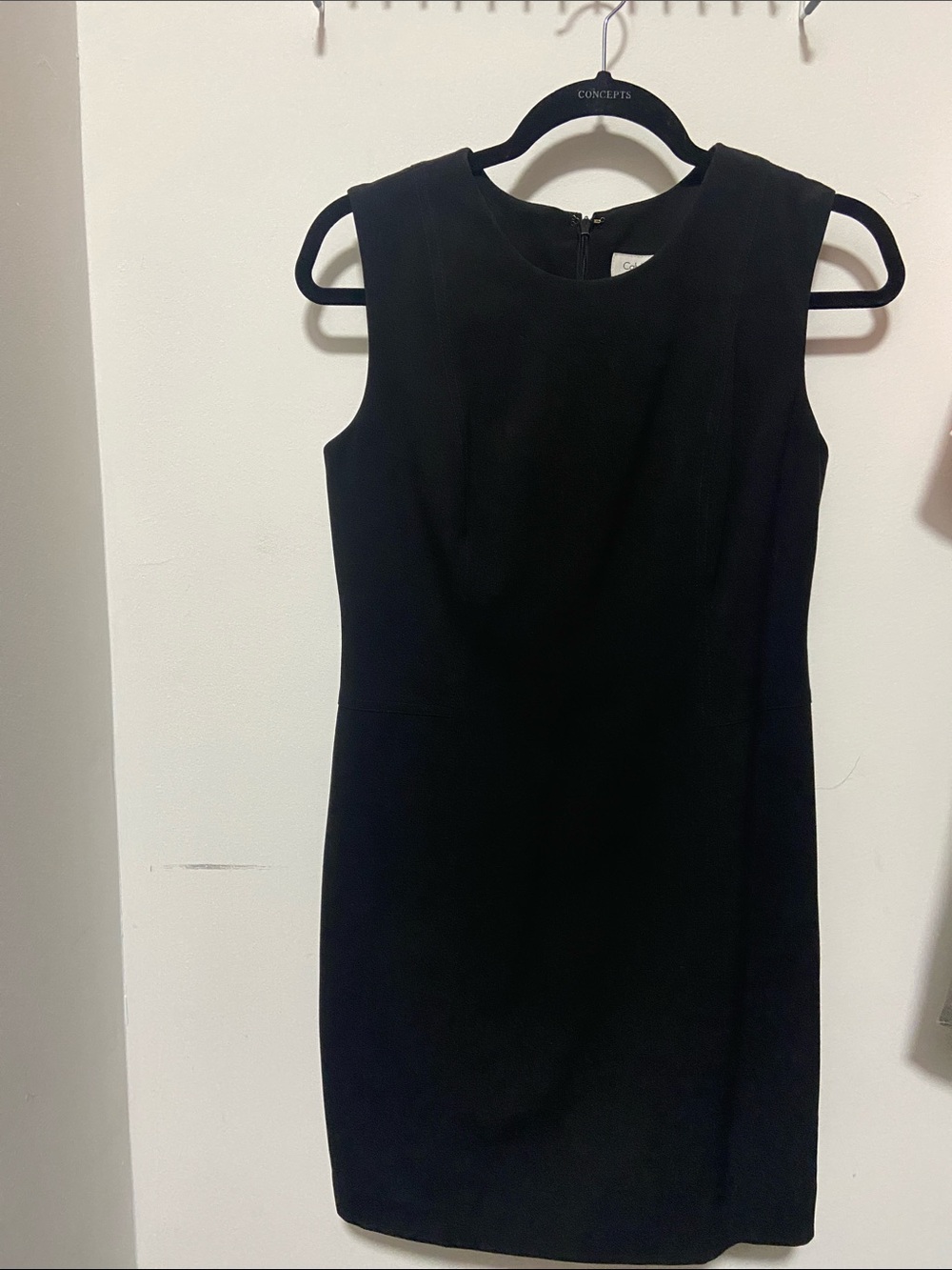 Classic Calvin Klein Black Sleeveless Sheath Dress